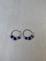Blue Glass Fashion Earrings.
