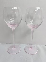 2 Printemps Pink Wine Glass By Sasaki