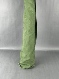 6 Long Upholstered Green Fabric