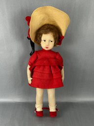 Lenci Style Doll Alma Stamped On Foot