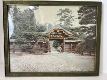 Vintage Colored Photo - Court & Gate, Shiba Park, Tokyo - Kusakabe Kimbei