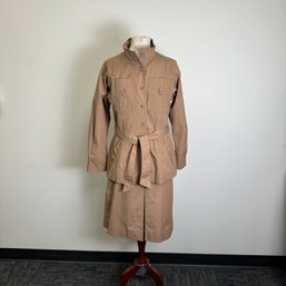70s Matching Jacket And Skirt In Rain Resistant Material