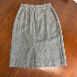 60s Gray And Black Tweed Wool Skirt By J.G. Hook