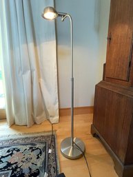 Halogen Brushed Silver Adjustable Floor Lamp