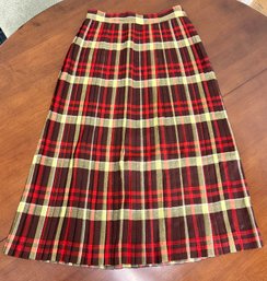 40s Plaid Pleated Skirt