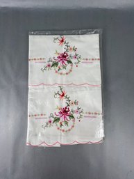 Beautiful Embroidered Pillowcases Set Of 2.