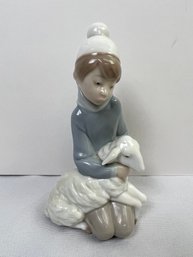 Lladro Boy With A Lamb, Artist Signed.