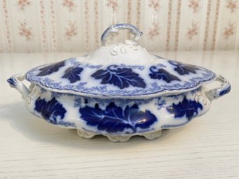 Antique Flow Blue Serving Dish Johnson Bros Normandy Made In England