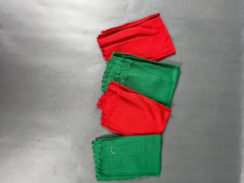 Green And Red Napkins Set Of 4