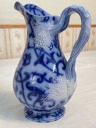 Vintage Flow Blue Blue Bell Williams I Mid 1800s Pitcher