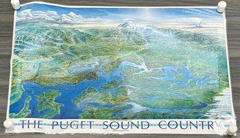Vintage Puget Sound Northwest Poster Laminated
