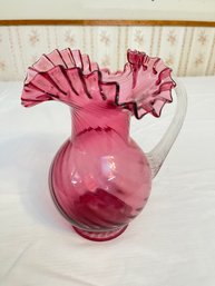 Antique Fenton & Daisy Pitcher