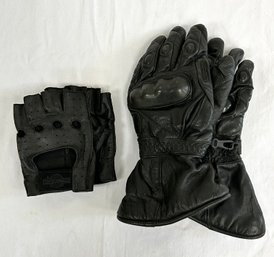 Vintage Leather Motorcycle Riding Gloves