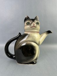 Black & White Cat Tea Pot By Erphila, West Germany