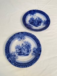 Vintage Set Of 2 Flow Blue Dishes