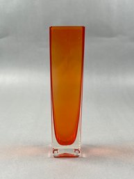 Mid Century Modern Orange Vase