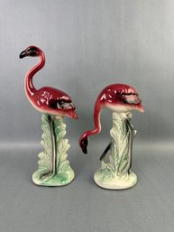 Flamingo Vintage Figurines Pair