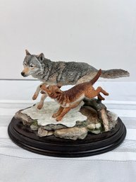 Running Free Wolf Sculpture By K. Sherwin Made In England. Local Pickup