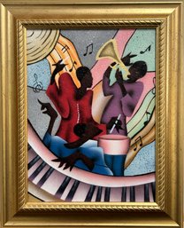 Signed Kendalle Jamaican-jazz Musicians On Canvas Framed *Local Pickup Only*