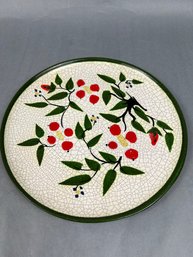 10.25 Berry Motif Faux Crazed Plate. -local Pickup