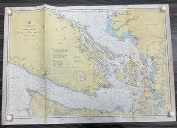 Vintage Georgia Strait And Strait Of Juan De Fuca Charts Map