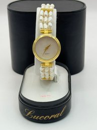 Ladies Quartz Watch With Cultured Pearl Band