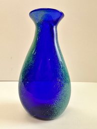 Zellique Art Glass Blue And Green Vase *local Pickup Only*