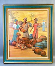 Artistic Impressions Inc. Certified  Lithograph On Canvas African Market Women