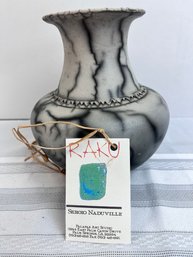 Raku Pottery Urn Signed By Sergio Naduville 2001-local Pickup