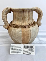 Vase From Java Made Of Banana Skins Over Pottery. Local Pickup