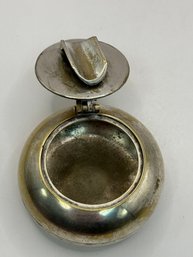 Silver Tone Personal Ashtray With Lid