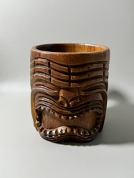 Vintage Tiki Wood Mug