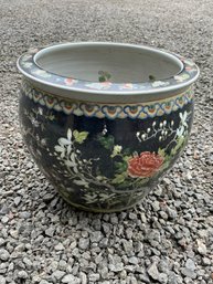 Large Asian Planter With Koi Accents