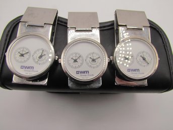 Lot Of 3 Clip-On Quartz Watches