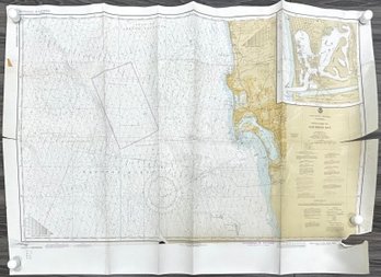 Vintage California Approaches To San Diego Bay Charts Map
