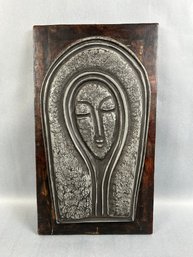 Midcentury Modern Metal And Wood Mary Wall Plaque - S. Kuligoivski