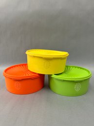 Three Vintage 1970s Tupperware Containers