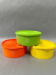 Three Vintage 1970s Tupperware Containers