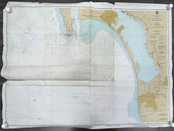 Vintage West Coast Approaches To San Diego Bay Charts Map