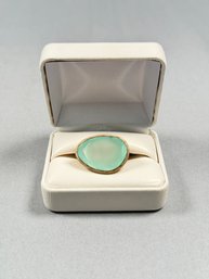 Vintage Blue Stone Modernist Ring Sz 6