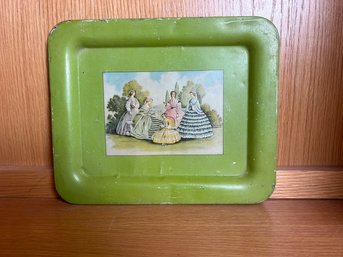 Vintage Mint Green Tin Tray