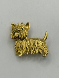 Dog Pin With Rhinestone Eyes