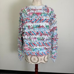 Pink & Blue Rag Piece Sweatshirt