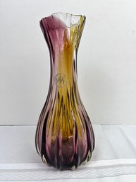 Margies Garden Hand Blown Purple-amber-clear Creative Artisans Vase. Local Pickup