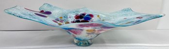 Lucy Chamberlain, Signed & Dated, Hand Blown Ruffle Art Vase - Local Pickup