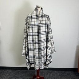 Black And Ivory Wrap Around Coat By Regent Park