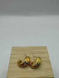 Gold Tone Pierced Earrings By Nolan Miller -no Backs