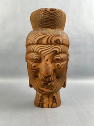 Japanese Wood Carved Mask Wall Art