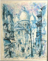 Montmarte Vintage Paris Touched Up Print Framed *Local Pickup Only*