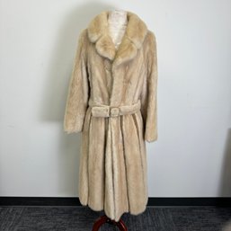 Tan Mink Coat With Belt - Fredrick & Nelson Fur Salon -seattle